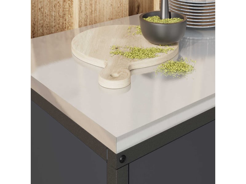 Meuble de rangement de cuisine hattem anthracite acier - Conforama E