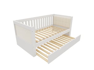 Lit gigogne 90x190 cm coloris blanc