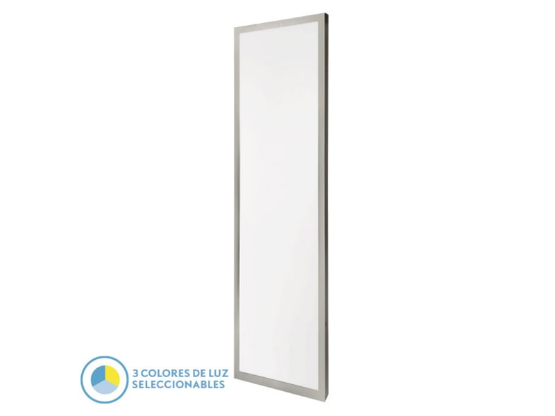  Panneau led plat fabrilamp llano 72 w 7200 lm 3000-4000-6500 k nickel ip40 3,8 x 30 x 120 cm 180601203 - Conforama A