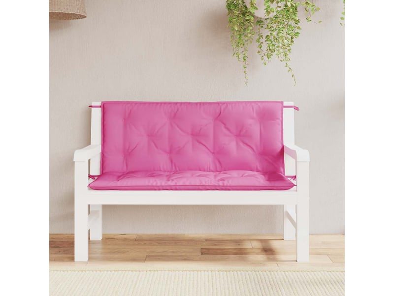  Lot de 2 coussins de banc de jardin, coussins d'assise rose 120x50x7 cm tissu cf58682  - Conforama C