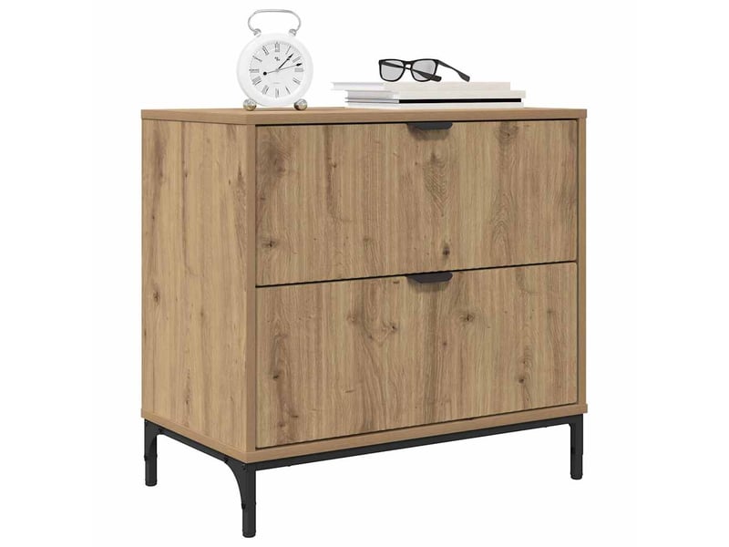Table de chevet - cabinet de chevet - table de nuit chêne artisanal 63,5 x 36 x 61 cm - Conforama B