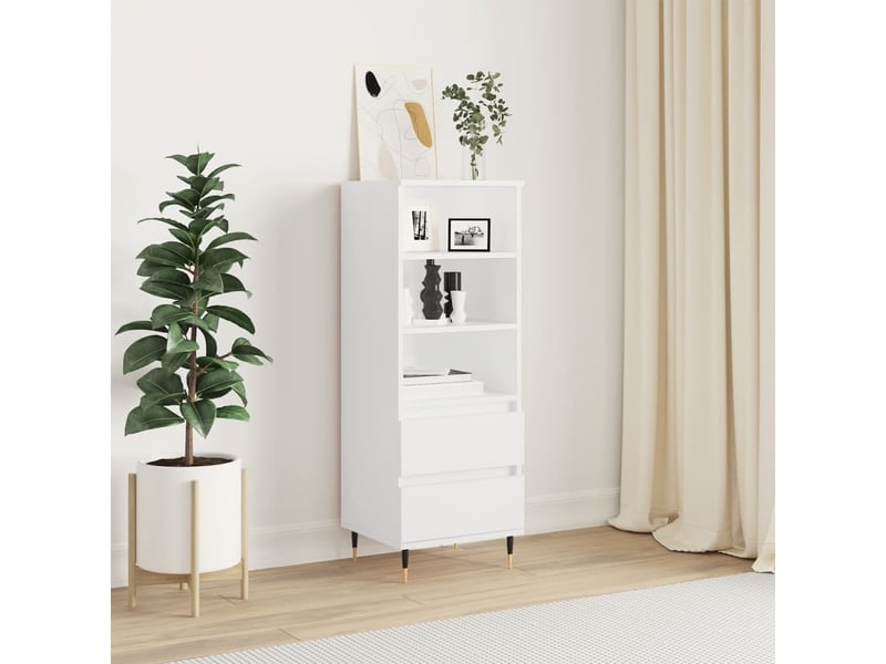  Buffet haut - bahut - meuble de rangement blanc 40x36x110 cm bois d'ingénierie  - Conforama B