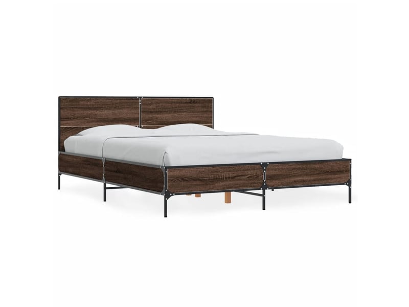  Lit double- lit adulte -  cadre de lit sans matelas chêne marron 120x190 cm  - Conforama A