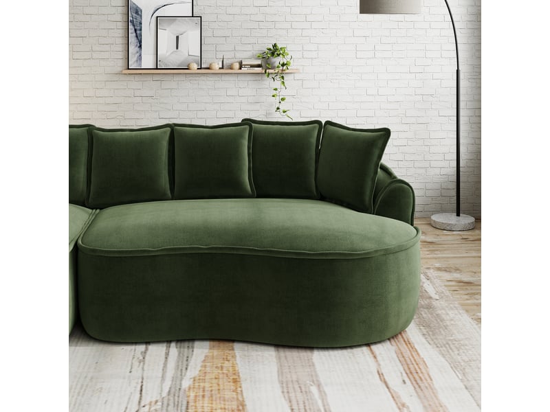  Canapé 4 places droit en tissu vert, largeur 320 cm, sans structure rigide W3325S00296 - Conforama R