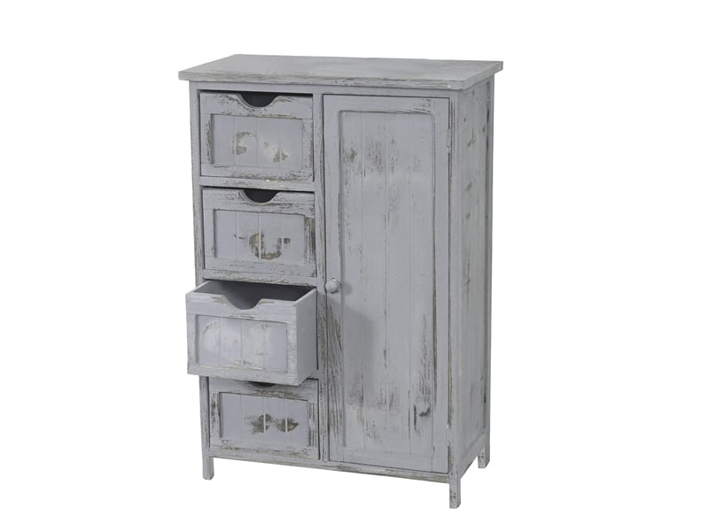  Commode, armoire, 82x55x30cm, shabby chic, vintage - gris  - Conforama A