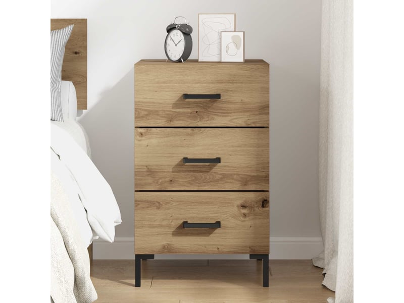 Table de chevet - cabinet de chevet - table de nuit chêne artisanal 40 x 40 x 66 cm - Conforama C