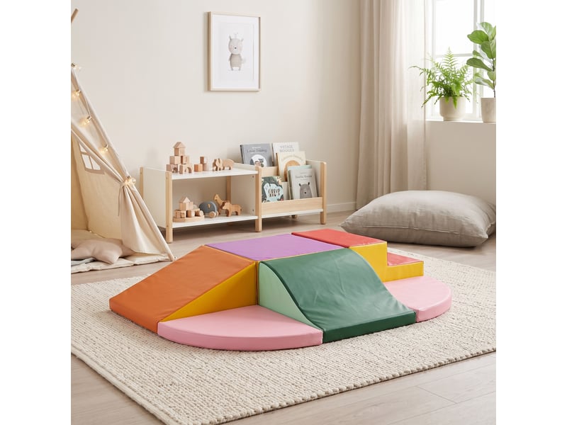  6 blocs de construction en mousse xxl pour enfants - normes en71-1-2-3 - mousse epe revêtement synthétique  - Conforama B