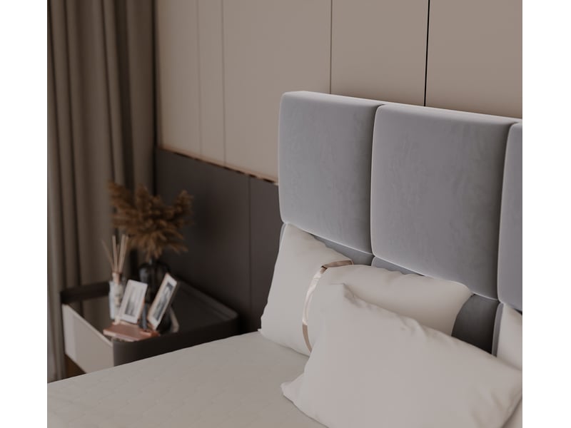  Lit coffre magnus - 160x200 cm - avec matelas et surmatelas - velours dense - gris clair MAGNUS - Conforama D