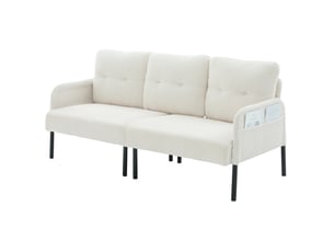 Canapé droit fixe <strong>MAISENTIEL</strong> <strong></strong> 3 places Velours côtelé beige