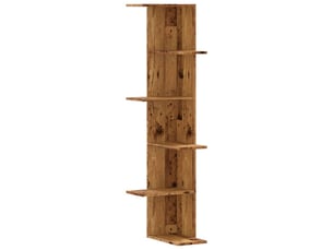 Étagère d'angle flottante, étagère murale vieux bois bois d'ingénierie cf41410