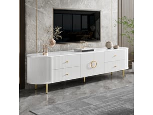 Meuble tv coloris blanc 180 cm 180x40x53cm