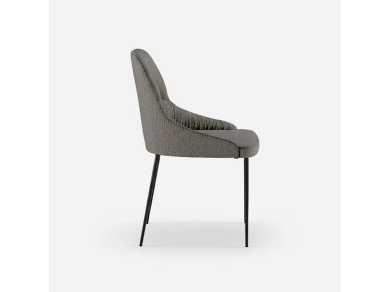 Lot de 4 chaises rembourrées en tissu facile à nettoyer harmony - gris clair  - Conforama E