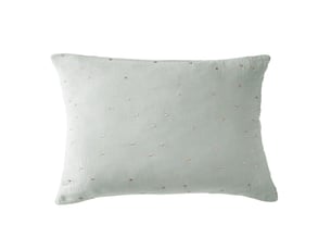 Taie d'oreiller 50x70 cm gaze de coton à pois brodés eucalyptus