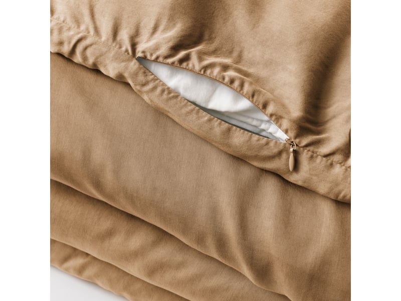 Housse de couette 140x200 cm lyocell gabrielle camel PD24937 - Conforama B