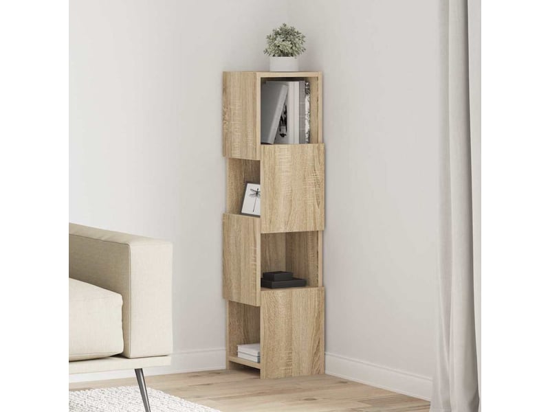  Meuble d'angle, meuble de rangement salon 25,5x25x102cm bois d'ingénierie chêne sonoma  - Conforama B