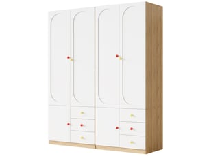 Armoire 4 porte(s) battante  6 tiroir(s)  IKSETERA TRADING LTD coloris blanc largeur 160 cm