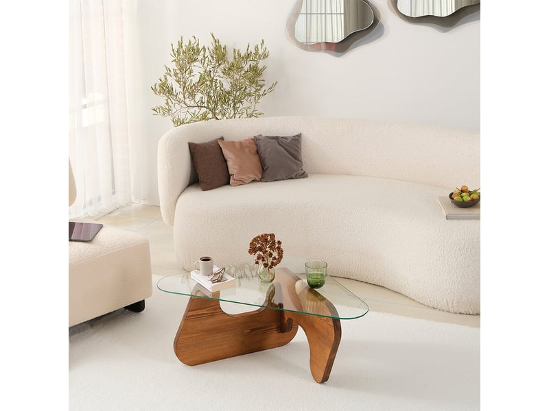  Tavolino da salotto in vetro e legno freya  - Conforama E