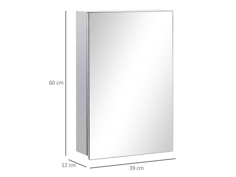  Armoire miroir de salle de bain en acier inoxydable murale armoire de toilette 39 x 12 x 60 cm  - Conforama C