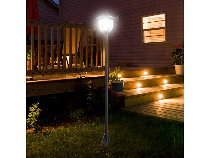  Lampadaire extérieur avec 6 led, allumage automatique, étanche  - Conforama D