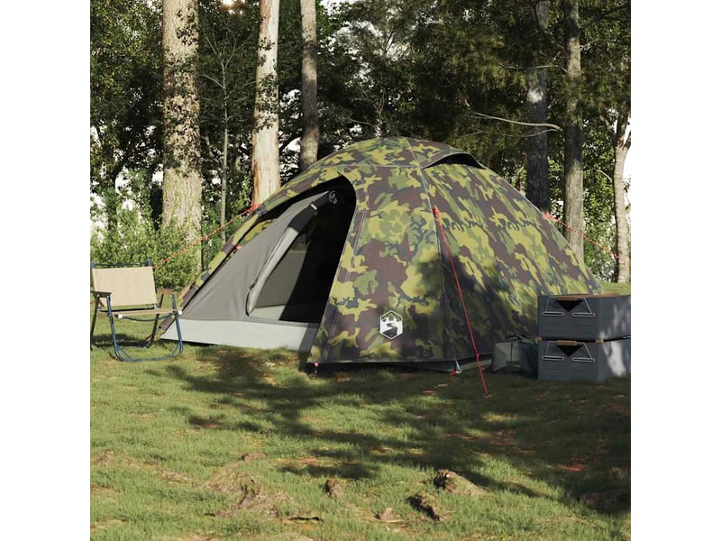 Tente de camping, tente à dôme 4 personnes camouflage imperméable shl41343 - Conforama C