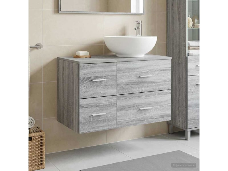 Ensemble de mobilier de salle de bain 2 pc sonoma gris cf64188 - Conforama B