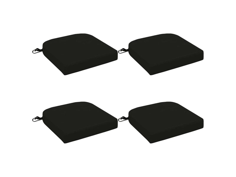 Lot de 4 coussins de siège, coussins d'assise soest 100 % polyester noir cf60793 - Conforama A