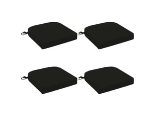 Lot de 4 coussins de siège, coussins d'assise soest 100 % polyester noir cf60793