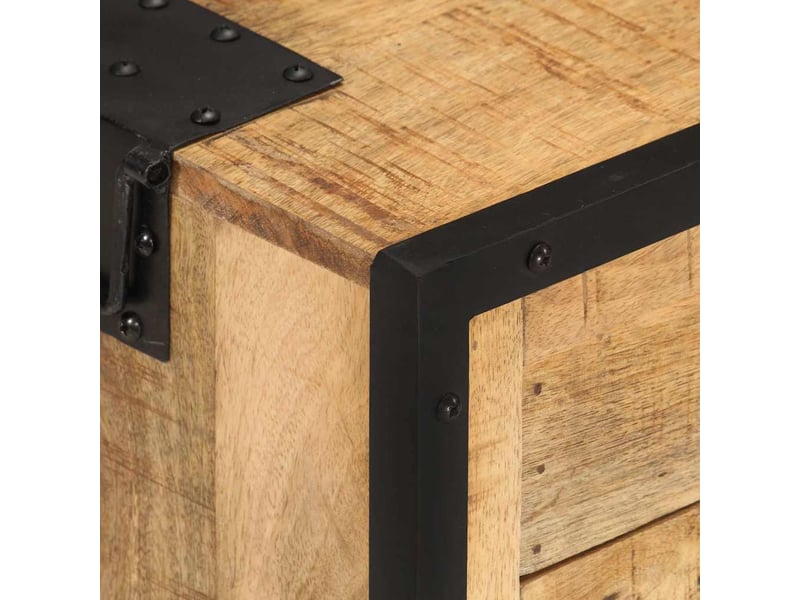  Table de chevet - cabinet de chevet - table de nuit 43x30x51 cm bois de manguier massif brut  - Conforama E