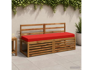Coussin de banc, coussin d'assise, coussin de canapé soest 100 % polyester rouge 140 x 50 x 8 cm cf53507