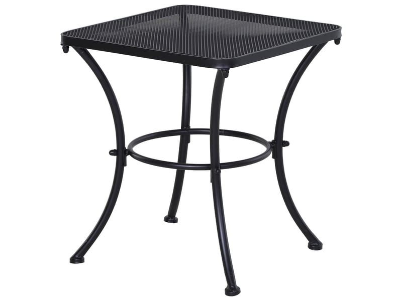  Table basse de jardin carrée avec plateau mesh en métal pour terrasse et balcon, noire, 45×45×50 cm  - Conforama A