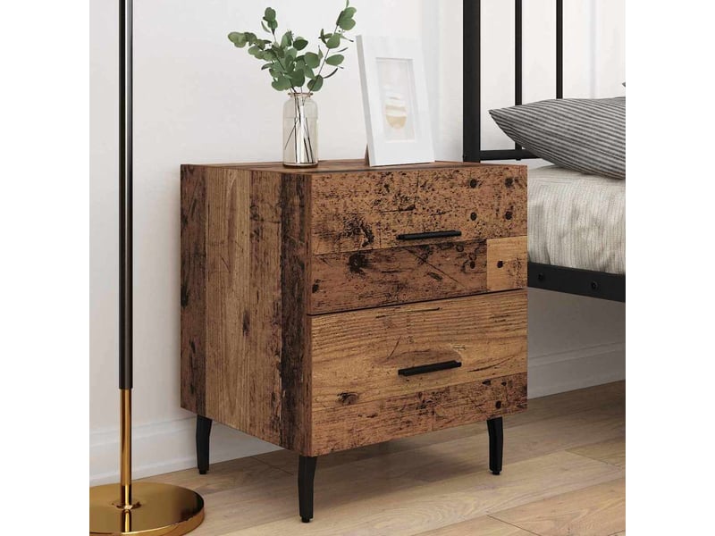  Table de chevet - cabinet de chevet - table de nuit 2 pc bois ancien 40 x 35 x 47,5 cm  - Conforama C