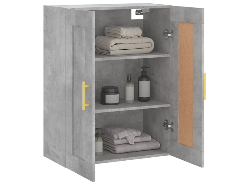  Armoire murale gris béton 69,5x34x90 cm bois d'ingénierie  - Conforama E