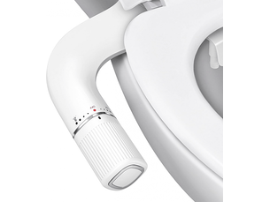 Bidet fessier - double buse à pression d'eau réglable - autonettoyant, 1 pièce, blanc