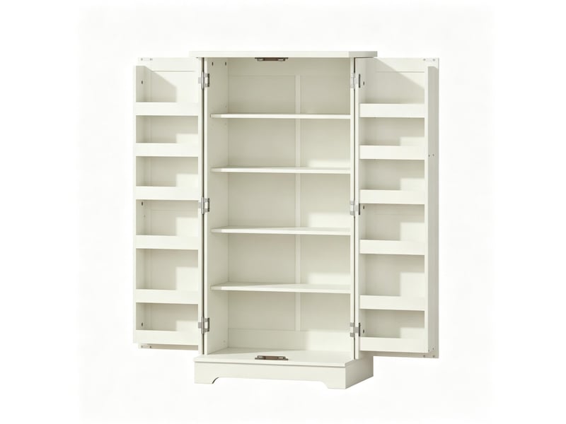  Buffet de cuisine 60 x 40 x 120 cm – crème – 12 rangements de porte, étagères réglables et anti-basculement  - Conforama A