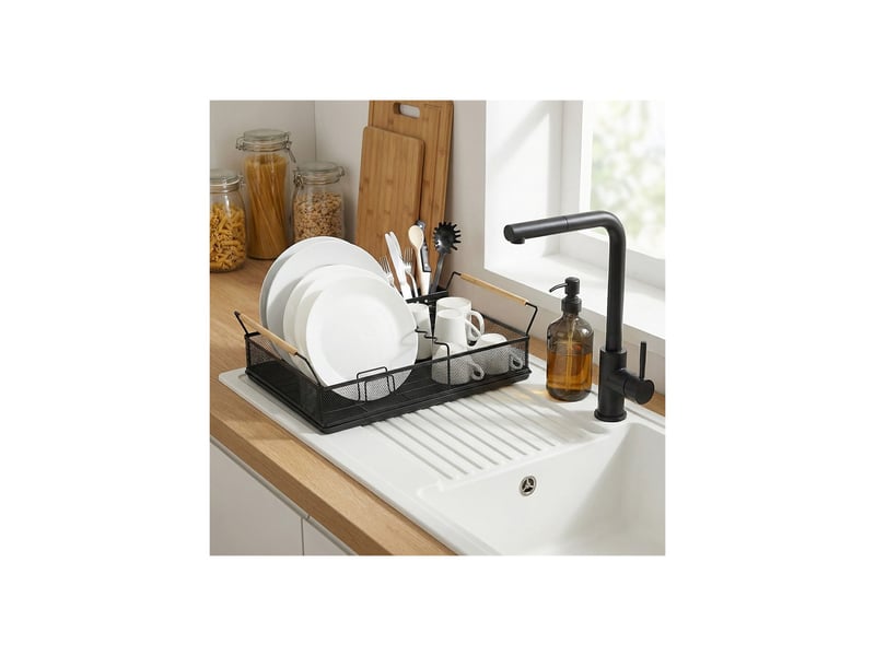 Egouttoir vaisselle en métal noir 53,5 x 38 x 15 cm 50878 - Conforama B