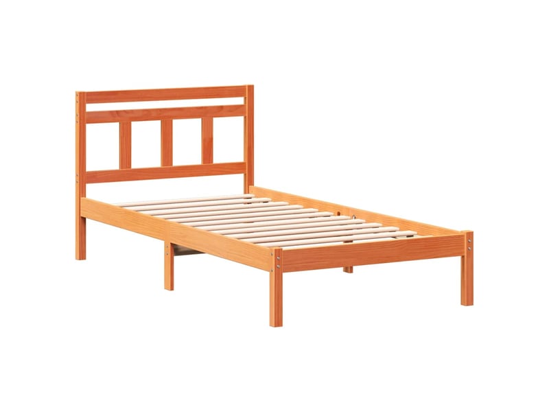 Lit simple- lit adulte - cadre de lit marron 90 x 200 cm pin massif - Conforama C