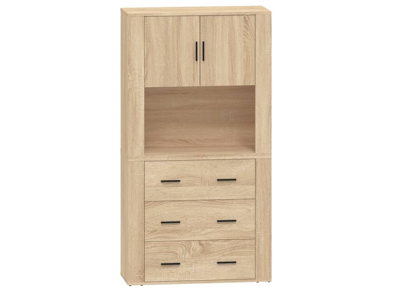  Buffet haut - bahut - meuble de rangement chêne sonoma bois d'ingénierie  - Conforama A