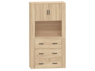 Buffet haut - bahut - meuble de rangement chêne sonoma bois d'ingénierie