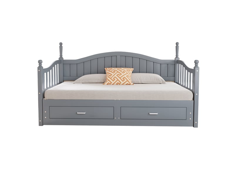  Lit canapé en bois gris 97x197 cm  - Conforama A
