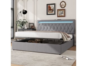 Lit coffre 180x200 cm SOGEU coloris gris
