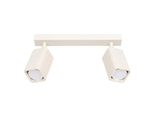 Plafonnier rayo 2 beige aluminium moderne 16.5x30x6cm