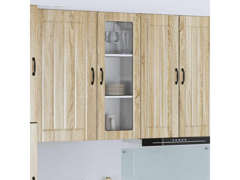  Meuble mural de cuisine, cabinet en verre mural chêne sonoma 40x31x100cm shl9568  - Conforama B