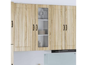 Meuble mural de cuisine, cabinet en verre mural chêne sonoma 40x31x100cm shl9568