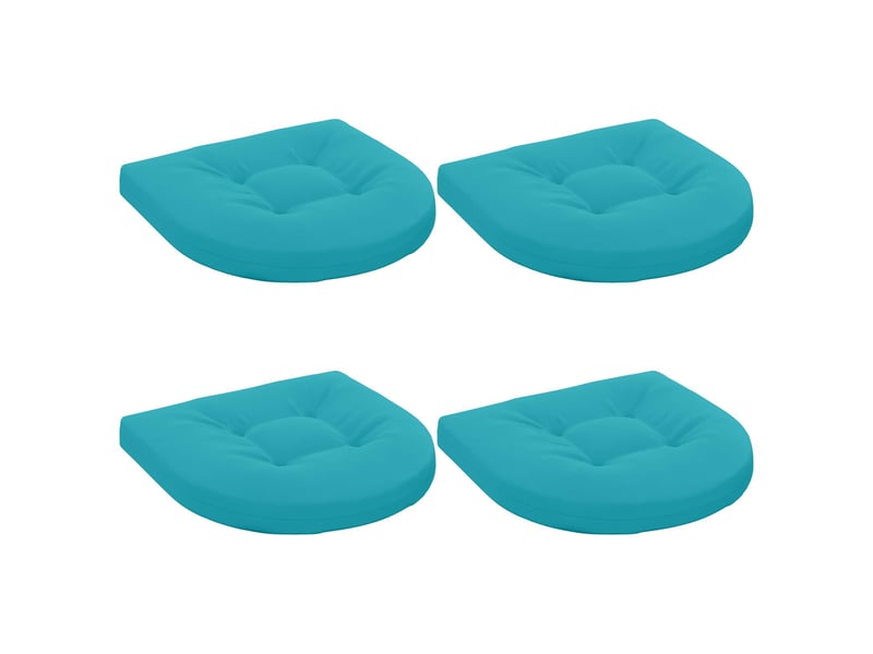  Lot de 4 coussins de siège, coussins d'assise 100 % polyester turquoise cf60093  - Conforama A