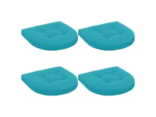 Lot de 4 coussins de siège, coussins d'assise 100 % polyester turquoise cf60093