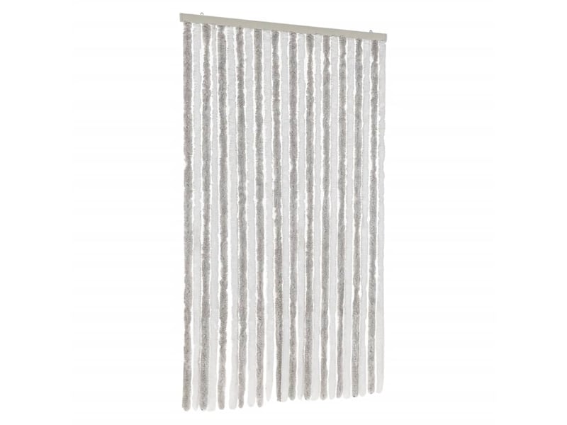  Rideau anti-mouches, moustiquaire gris clair et blanc 100x200 cm chenille cf43530  - Conforama A