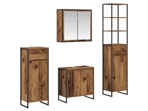 Ensemble de mobilier de salle de bain 4 pièces bois ancien cf64543