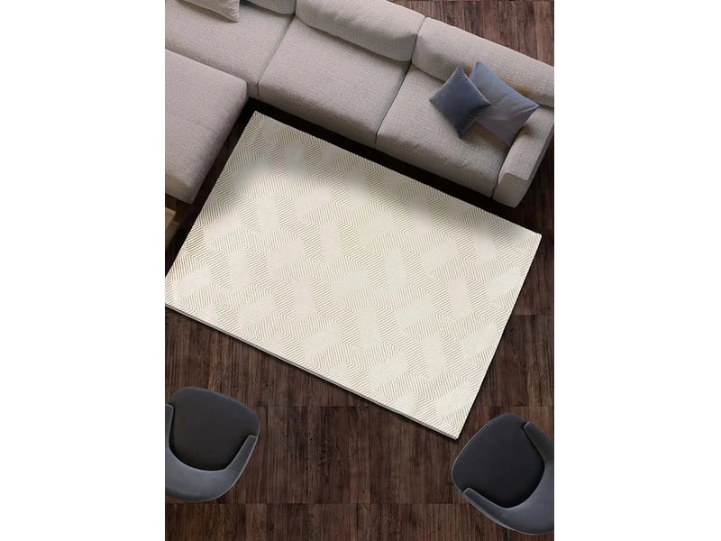  Tapis rectangulaire atticgo sign crema - face 100% polyester recyclé, dos coton  - Conforama B