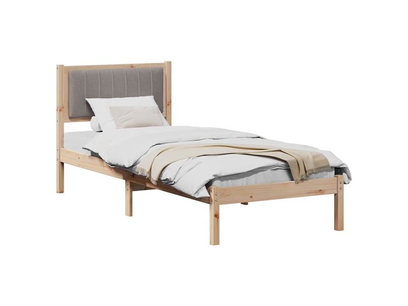 Lit simple- lit adulte - cadre de lit avec tête de lit rembourrée taupe 80 x 200 cm - Conforama B