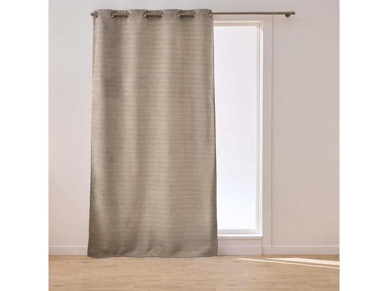 Rideau à œillets 135 x 240 cm velours uni shelby sable 1613117 - Conforama A